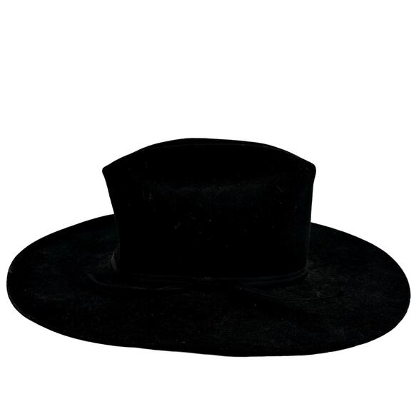 Vintage Resistol 4X Beaver Felt Cowboy Hat Western Classic Leather Black 6 7/8
